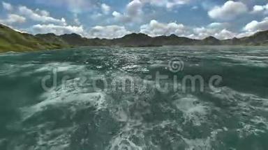 水下景观与相机从水面直接下面